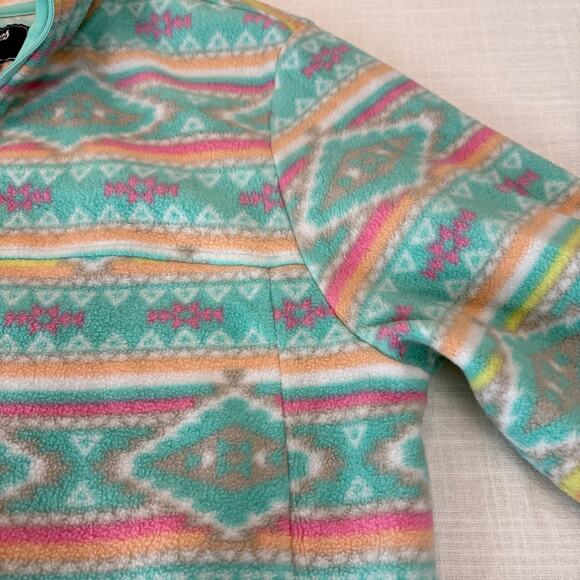 Chubbies Aztec Tribal Print The Flame Commander Unisex 1/4 Zip Fleece Pullover L - Picture 6 of 13